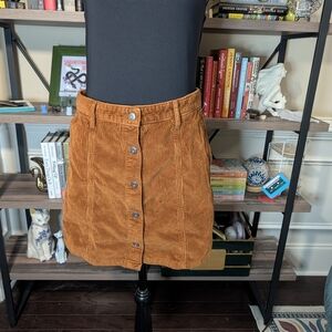 Dockers Corduroy Button-Front Skirt - Brown
